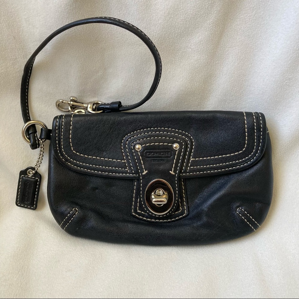 COACH wristlet wallet, black